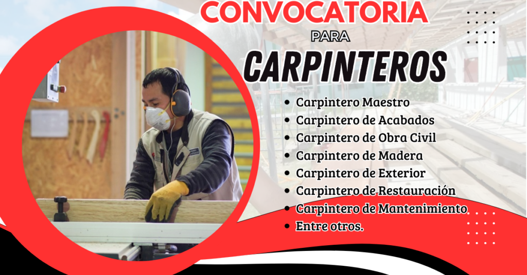 ¡Carpinteros Únete a Nuestro Equipo de Profesionales de la Madera!🔨
